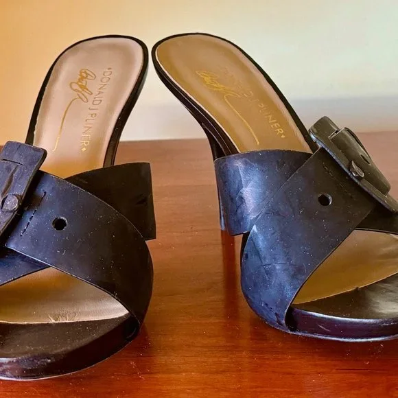 Donald J Pliner Elaine Black Soft Patent Mules NIB, Sz 8.5M - Picture 8 of 12